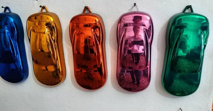 Contoh hasil teknik krom semprot.