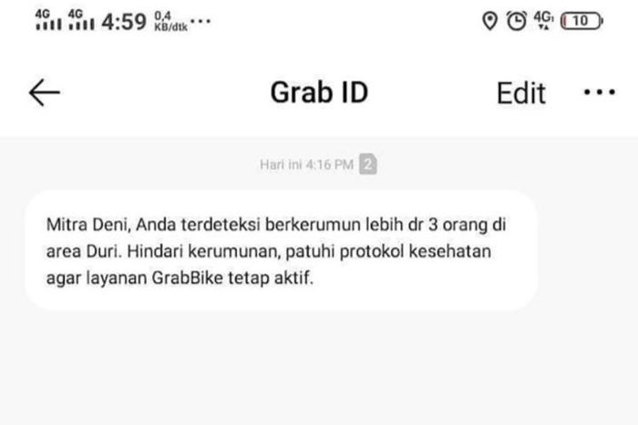 Director of Government Affairs &amp; Strategic Collaborations Grab Indonesia Uun Ainurofiq mengatakan, penerapan geofencing merupakan salah satu solusi inovatif dalam mendeteksi GPS mitra pengemudi yang berkumpul dalam satu lokasi. Sistem kami akan langsung memberikan peringatan kepada pengemudi yang didapati melanggar peraturan,(Grab Indonesia) 