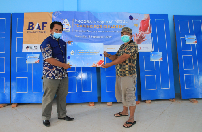 BAF Kantor Cabang Merauke Berikan Bantuan Pengadaan Pintu TPQ Nurul Huda Spadem dalam Rangka CSR BAF Peduli Caring for Children