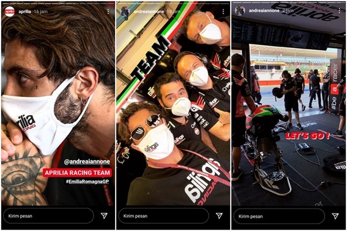 Unggahan Instagram Andrea Iannone dan Aprilia