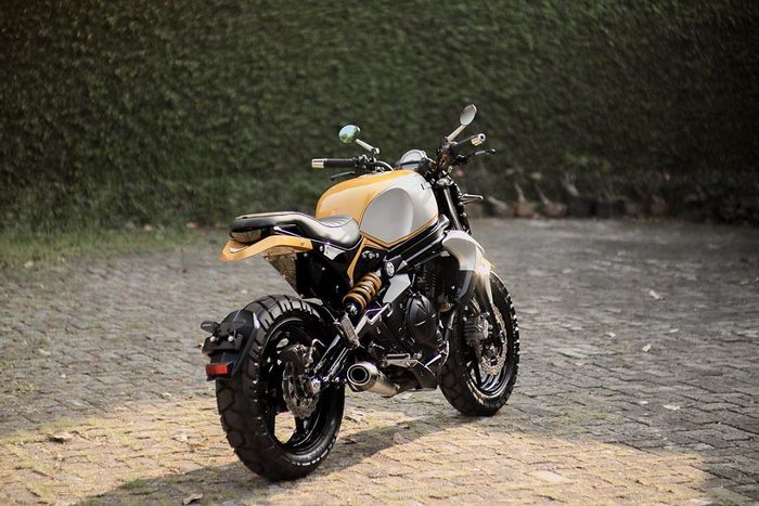 Ingin custom Kawasaki ER-6n ala scrambler, perhatikan detail ubahan sasisnya sob. 