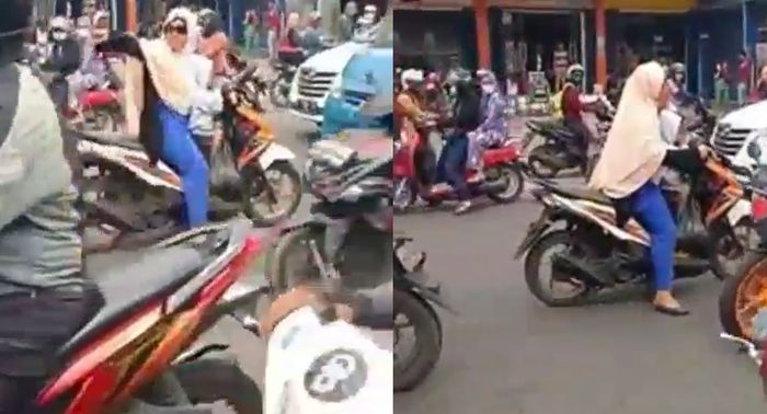 Pengendara Honda BeAT nekat melawan arus
