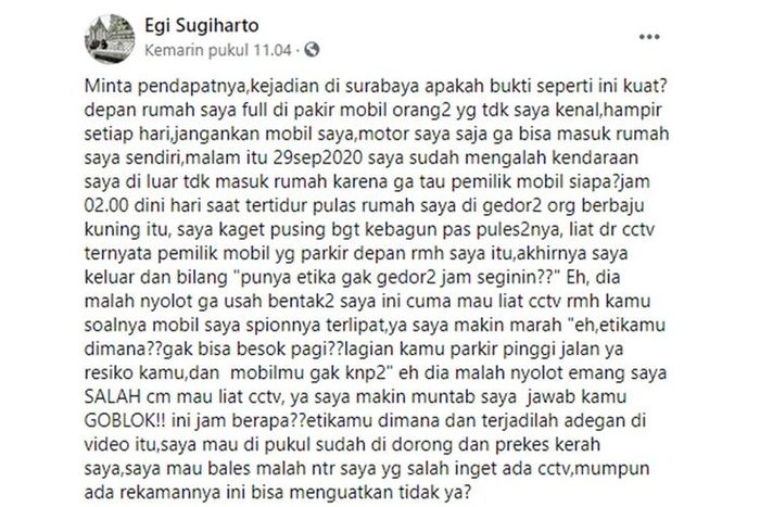 Cerita dari Egi Sugiharto