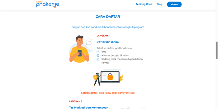 Tangkapan layar web prakerja.go.id(screenshoot)