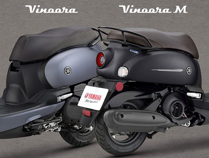 desain bodi samping dan buritan Yamaha Vinoora 