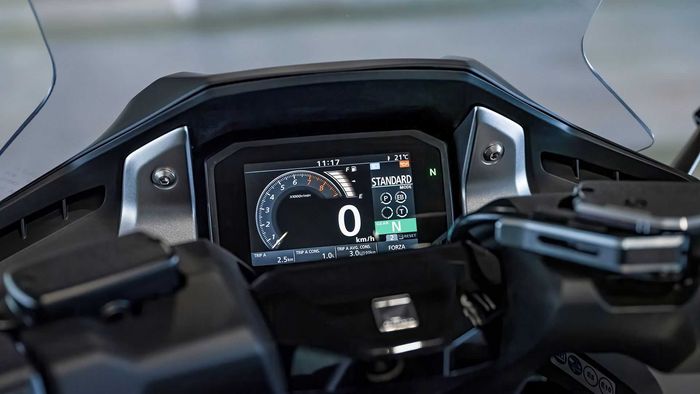 Panel instrumen Honda Forza 750.