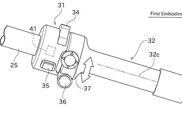 Desain paten Kawasaki untuk tuas gas motor hybrid