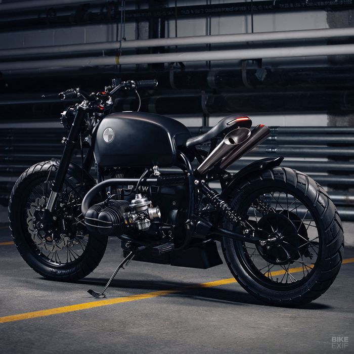 BMW R100 scrambler bobber yang menawan