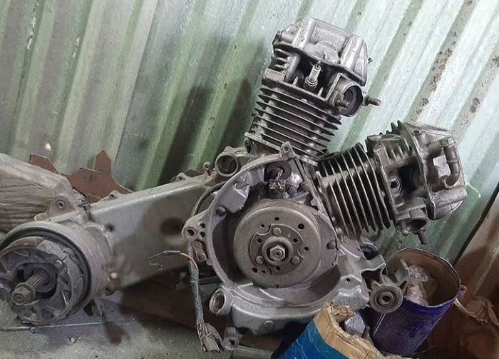 Mesin Yamaha Mio dua silinder V-Twin garapan DYK Engine.