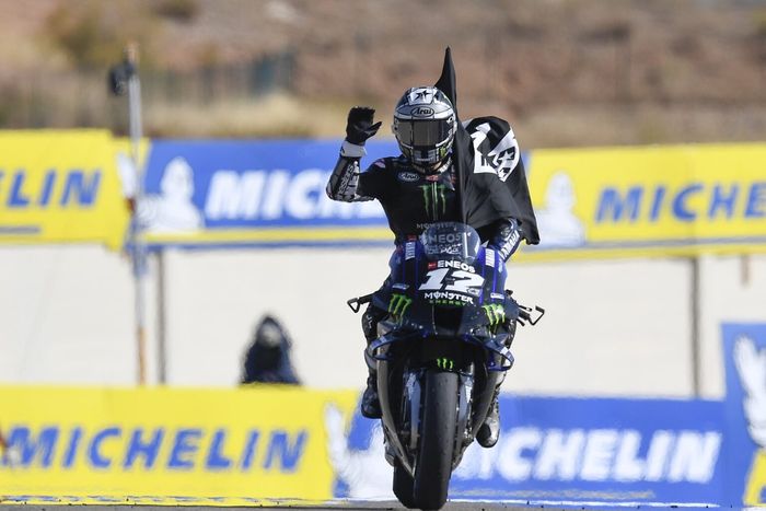 Maverick Vinales usai balapan MotoGP Aragon 2020.