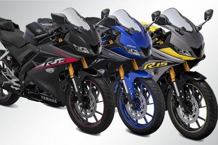 Yamaha YZF-R15 yang ditawarkan oleh PT Yamaha Indonesia Motor Manufacturing.