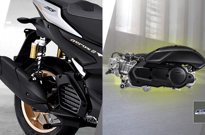 Sokbreker tabung dan mesin baru di All New Yamaha Aerox 155 Connected 2020