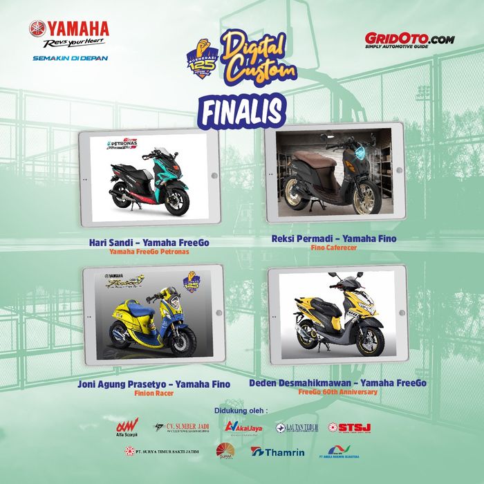 Ini dia 12 finalis dan juara favorit di Yamaha Digital Custom Generasi 125, Keren-keren sob!