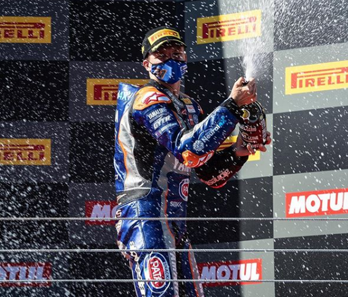 Garrett Gerloff berhasil naik podium pada WSBK Estoril, Oktober 2020 lalu.