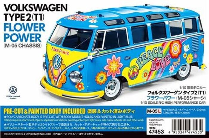 miniatur Volkswagen type 2 Flower Power.