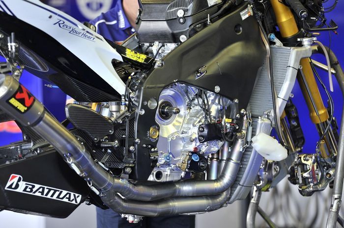 Ilustrasi. Mesin motor MotoGP Yamaha YZR-M1.