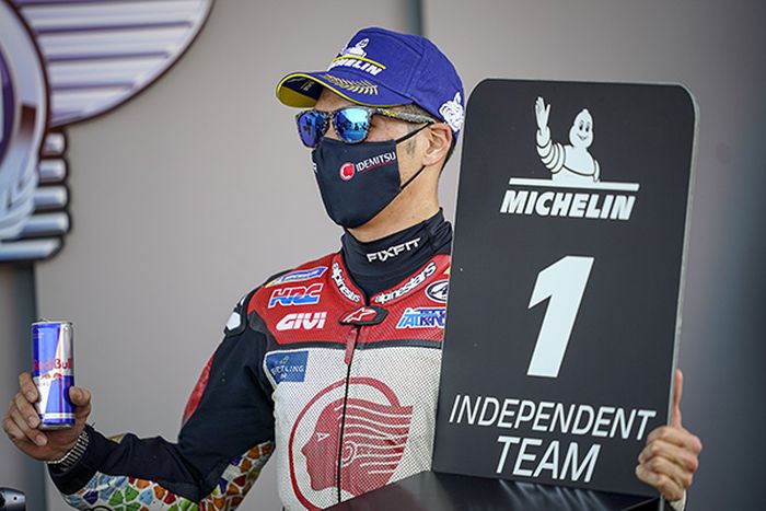 belum berhasil meraih podium di MotoGP Eropa 2020, Takaaki Nakagami tetap senang dan bangga.