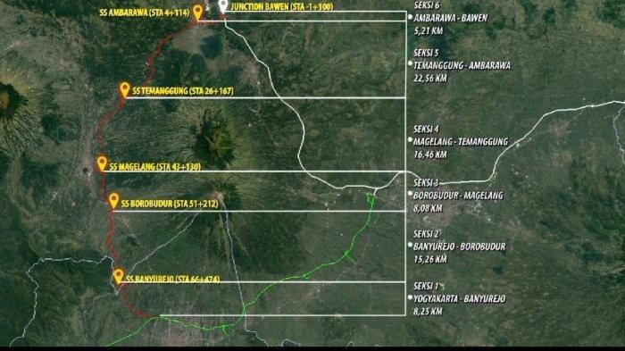 Titik lokasi simpang susun di Tol Yogyakarta-Bawen