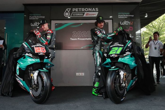 Dua pembalap Petronas Yamaha, Fabio Quartararo dan Franco Morbidelli.