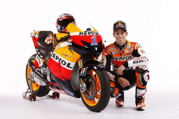 Casey Stoner saat memakai nomor satu pada motornya
