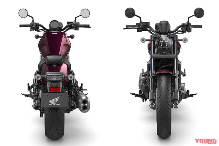 desain bagian depan dan belakang Honda CMX1100 Rebel 2021