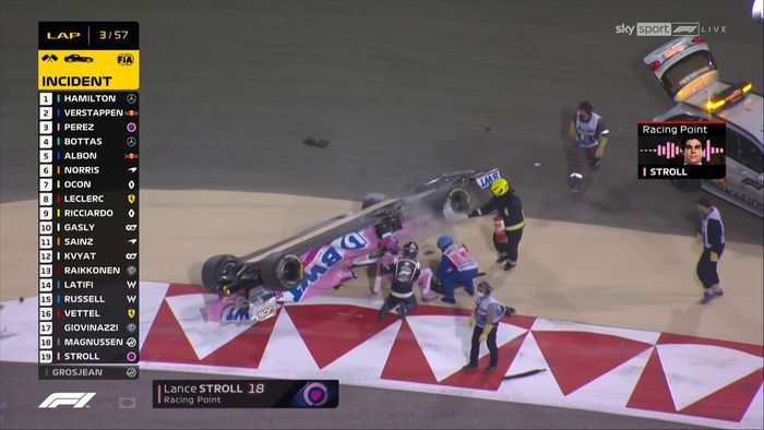 Lance Stroll crash di F1 Bahrain 2020