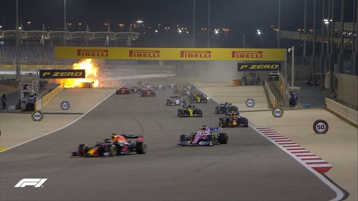 F1 Bahrain 2020 diwarnai insiden mengerikan yang dialami oleh Romain Grosjean (Haas F1 Team)