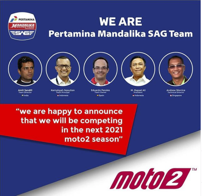 Pertamina Mandalika SAG Team bakal ikut Moto2 2021