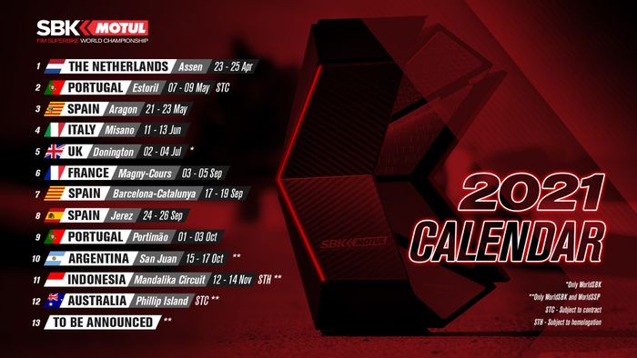 Kalender sementara WorldSBK 2021