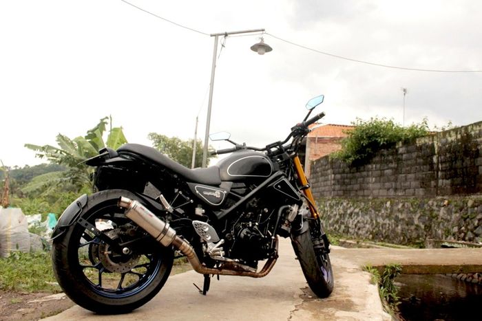 Tampilan samping Yamaha MT-25 scrambler