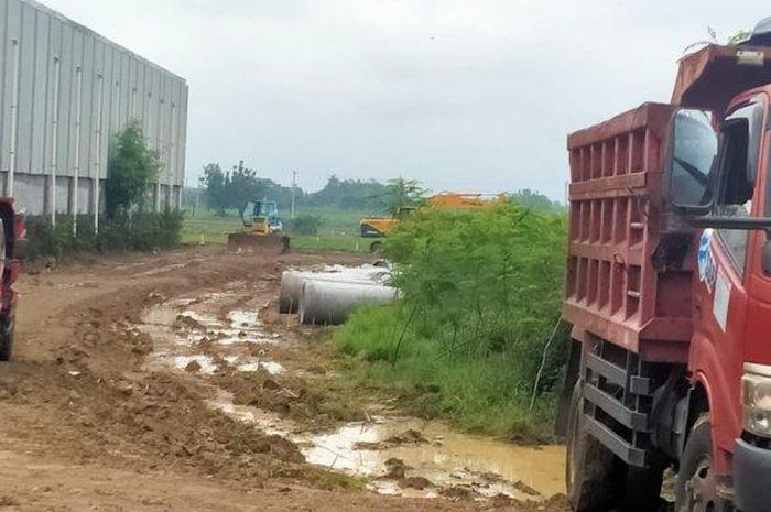 pengerjaan proyek Tol Yogyakarta-Solo di Kabupaten Boyolali.