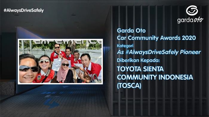 TOSCA raih penghargaan As Always Drive Safely Pioneer di ajang Garda Oto Car Community Awards 2020