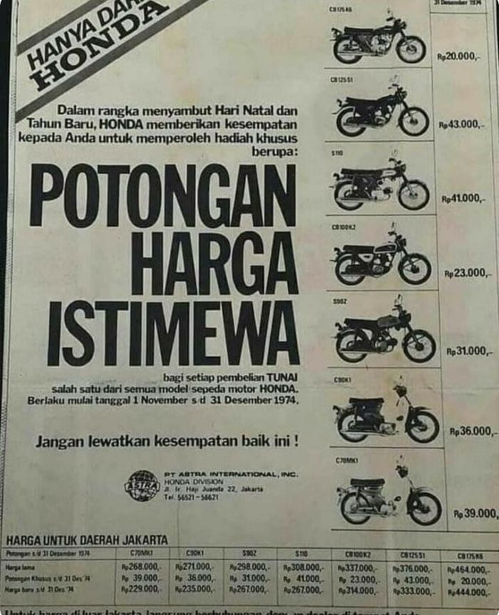 OtoJadul: Promo akhir tahun Honda tahun 1974