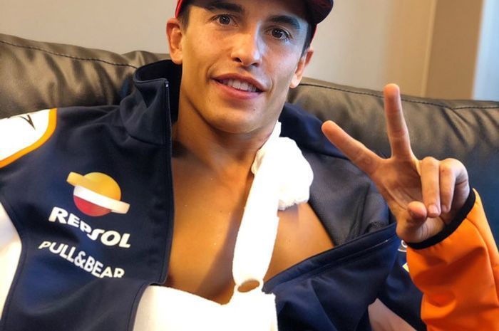 Marc Marquez patah tulang usai high side di MotoGP Spanyol 2020.