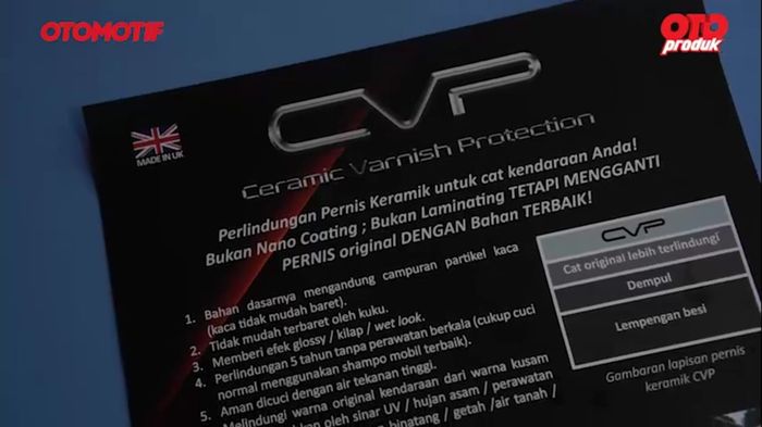 CVP asal Inggris, diklaim tingkat kekerasannya 5 sampai 10 kali lebih tinggi dibanding ceramic coating  