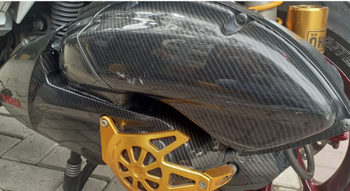 Cover filter dan cover CVT water printing karbon kevlar