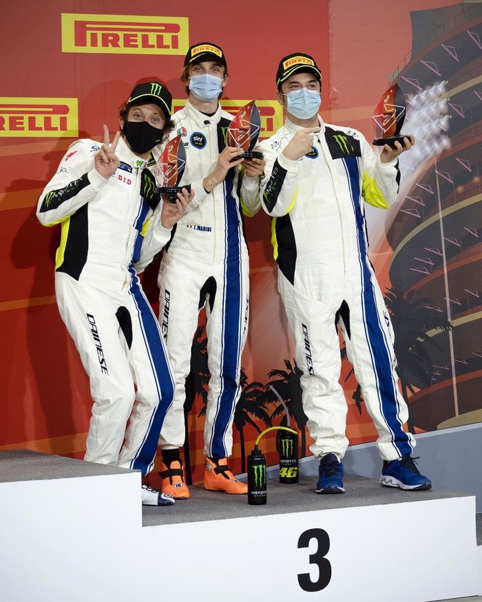 Valentino Rossi dan timnya berhasil menduduki urutan ketiga pada ajang balap ketahanan Gulf 12 Hours