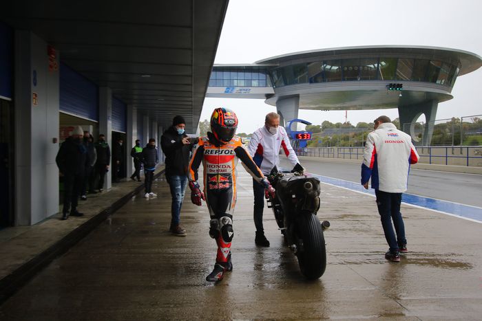 Penampakan motor Honda RC213V 2021 pada tes privat Jerez