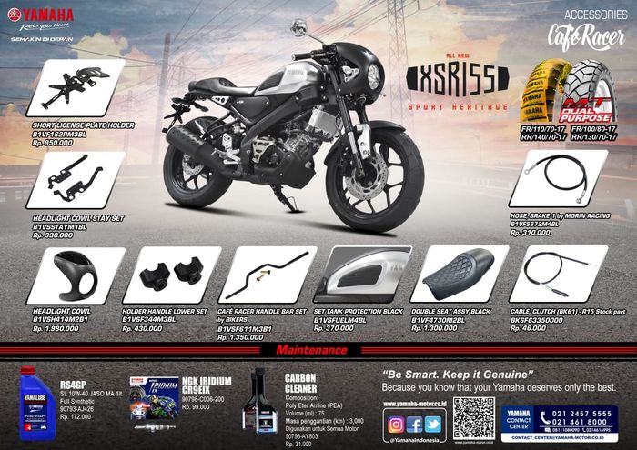 Pilihan aksesori resmi XSR 155 dari Yamaha