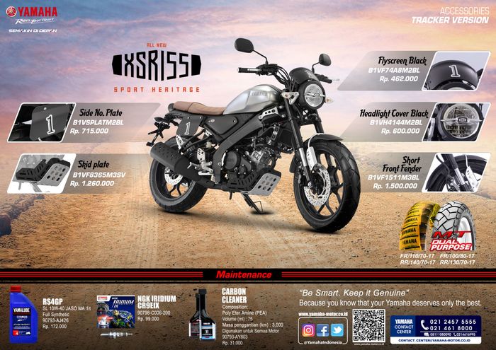 Ragam aksesoris Tracker untuk Yamaha XSR 155