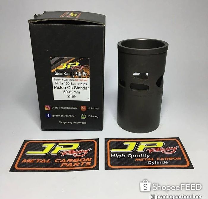 Liner carbon mampu bertahan pada suhu mesin tinggi tanpa memuai, cocok untuk penggunaan extreme atau untuk balap