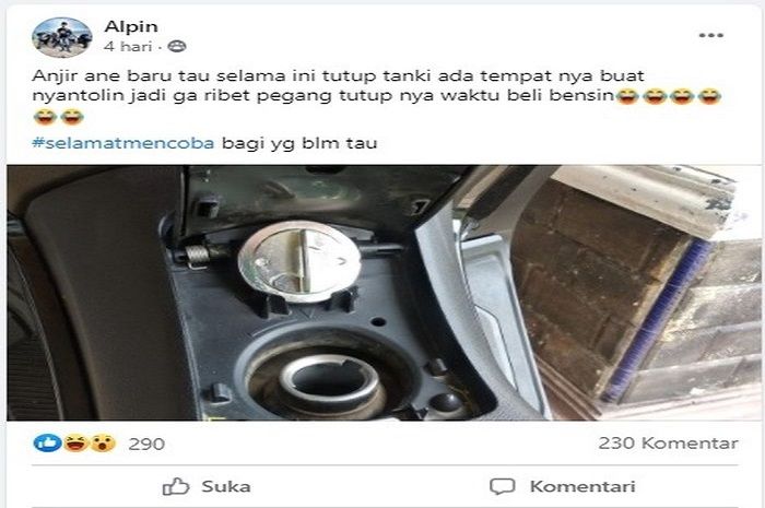 Salah satu pemilik Yamaha NMAX yang baru tahu cara simpan tutup tangki ketika isi bensin.