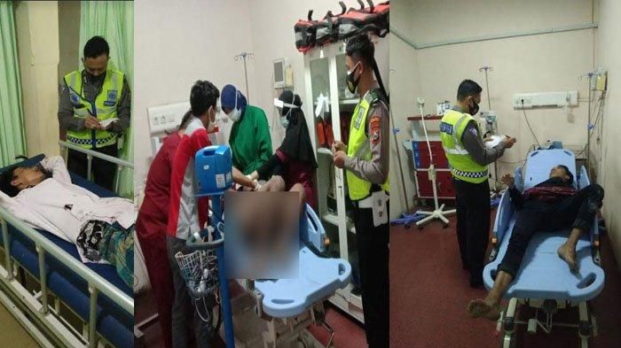 Pemotor yang berboncengan tiga saat dirawat di Rumah Sakit Pamekasan, Jumat (5/2/2021). 