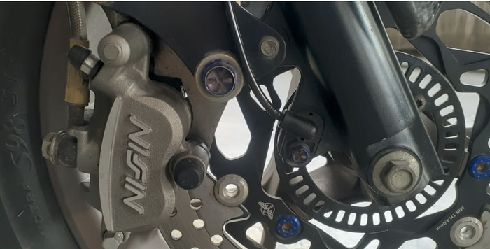 Pelek repaint titanium bronze gold kaliper rem Nissin Samurai dan discbrake 260mm