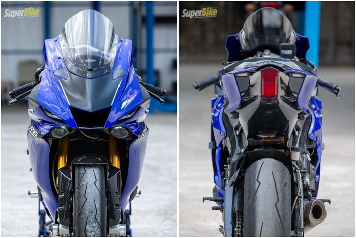 Tampilan depan dan belakang Yamaha R6 ini