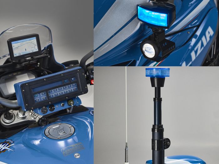 Fitur tambahan yang disematkan pada MV Agusta Turismo 800 Lusso SCS milik Satuan Polisi Milan, Italia.