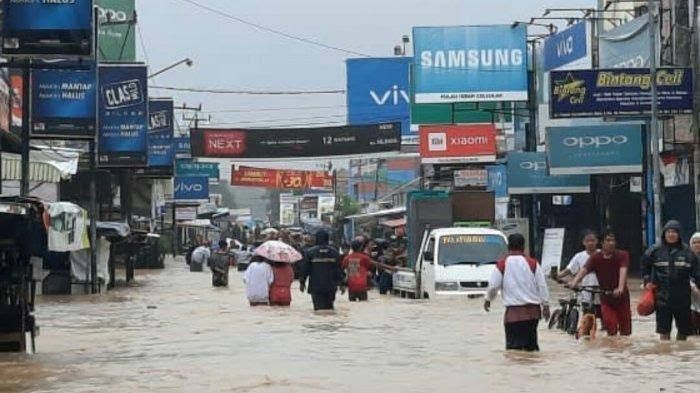 Banjir di wilayah Pantura Subang, Jawa Barat pada Februari 2021.