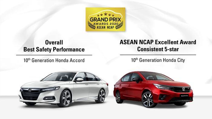 Honda Accord dan Honda CIty raih penghargaan tinggi di uji tabrak ASEAN