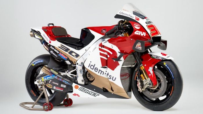 Honda RC213V spek pabrikan dengan livery baru untuk Takaaki Nakagami di MotoGP 2021.