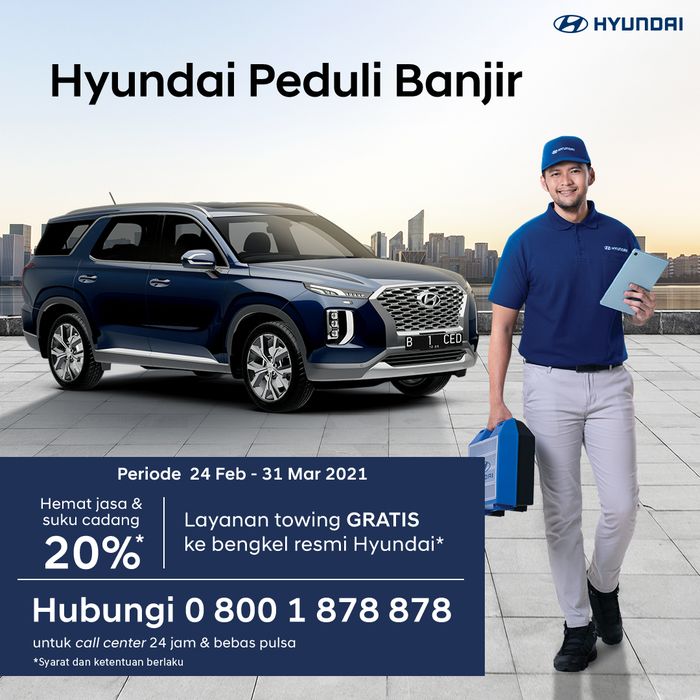 Hyundai luncurkan program Hyundai Peduli Banjir, berikan diskon jasa dan sparepart serta gratis towing.